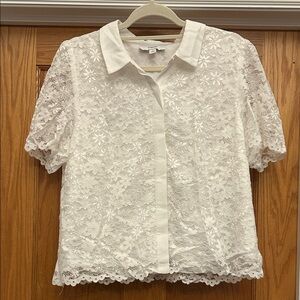 CeCe Ivory Lace Blouse